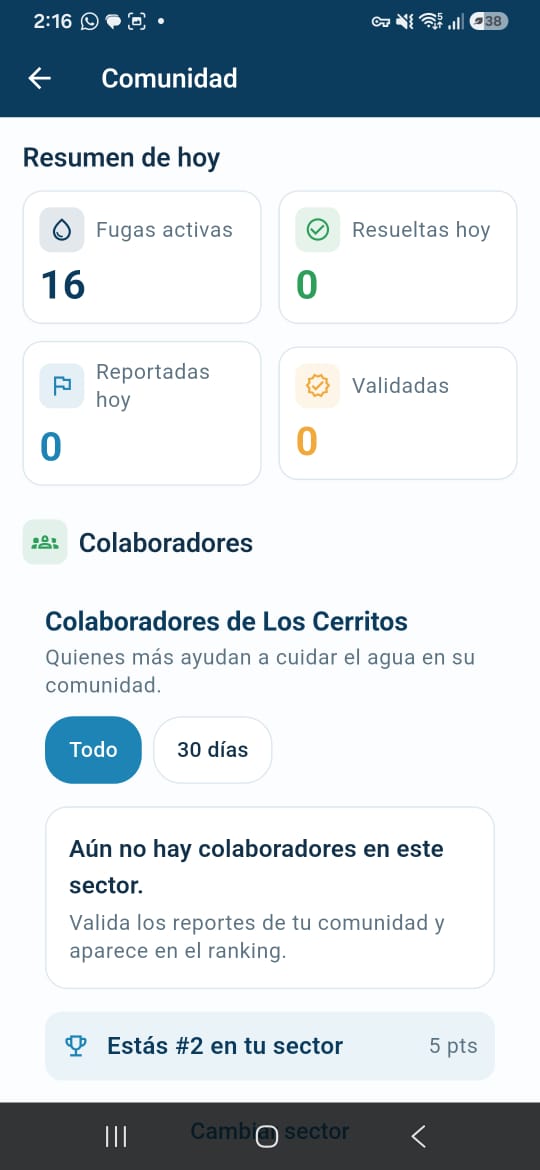Reportar una fuga en Gota